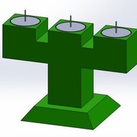 3 Candle Holder Te Light (Candelabro de 3 velas de te) - Thumbnail 3