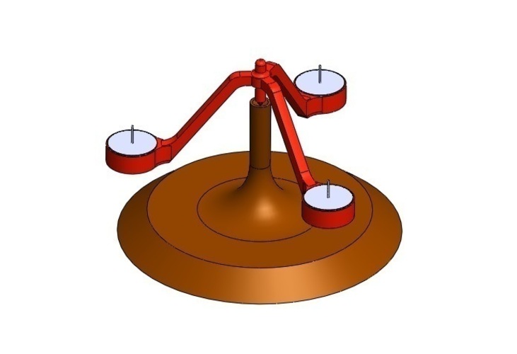 Pendulum Candle Holder (Porta velas de Péndulo para 3 velas de T 3D Print 110640