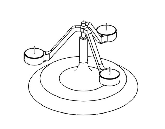 Pendulum Candle Holder (Porta velas de Péndulo para 3 velas de T 3D Print 110646