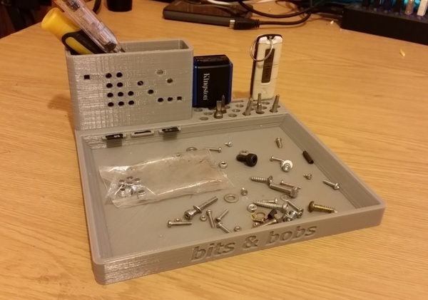 Desktop work tray for bits & bobs.