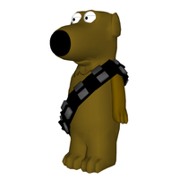 Small Family Guy - Brian as Chewbacca 3D Printing 111400