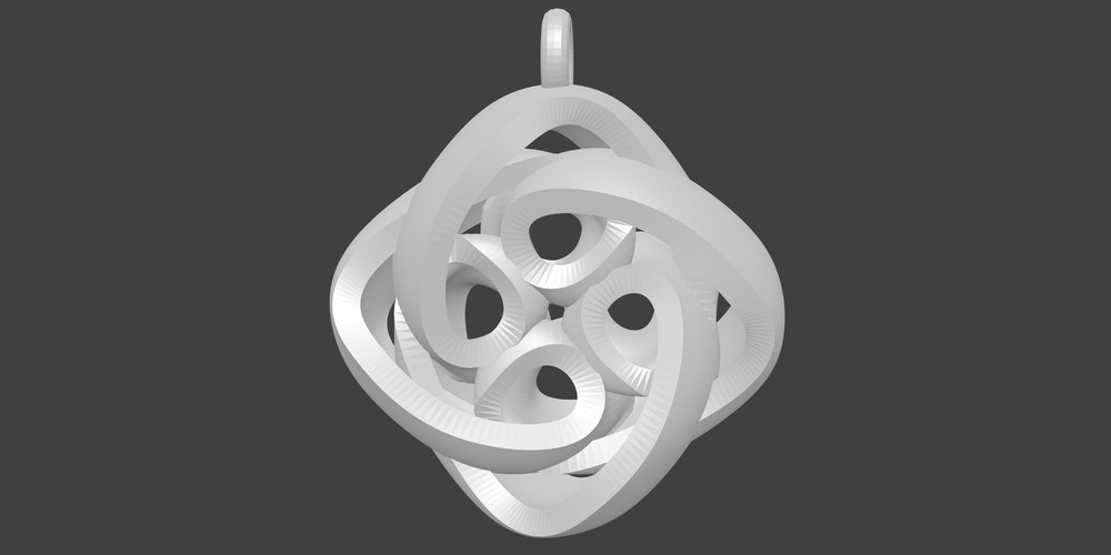 Interlocking Celtic Necklace Pendant  3D Print 11150