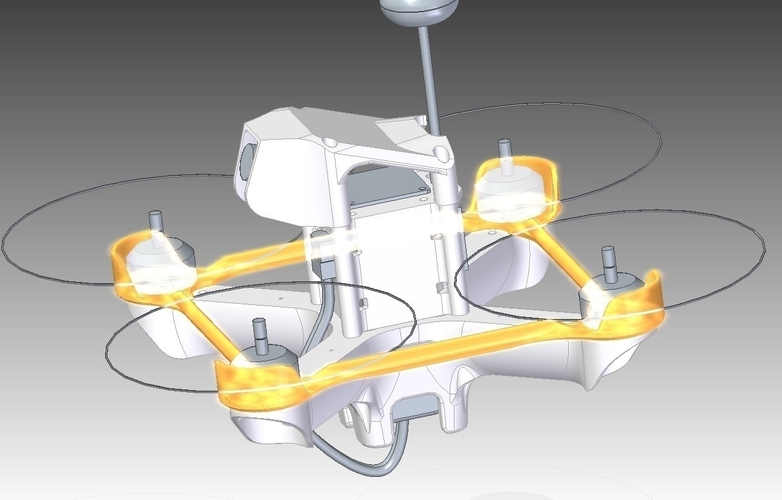 Birdbone Aero 210 FPV Mini Quad Frame 3D Print 111569