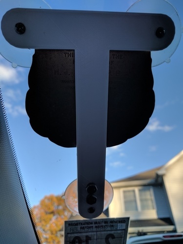 Police Shield Windshield Suction Cup Mount 3D Print 111753