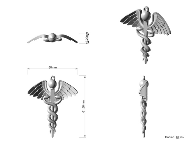 Caduceus 3D Print 112036