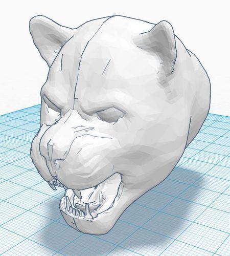 Cougar Head  3D Print 112079