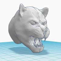 Small Cougar Head  3D Printing 112080