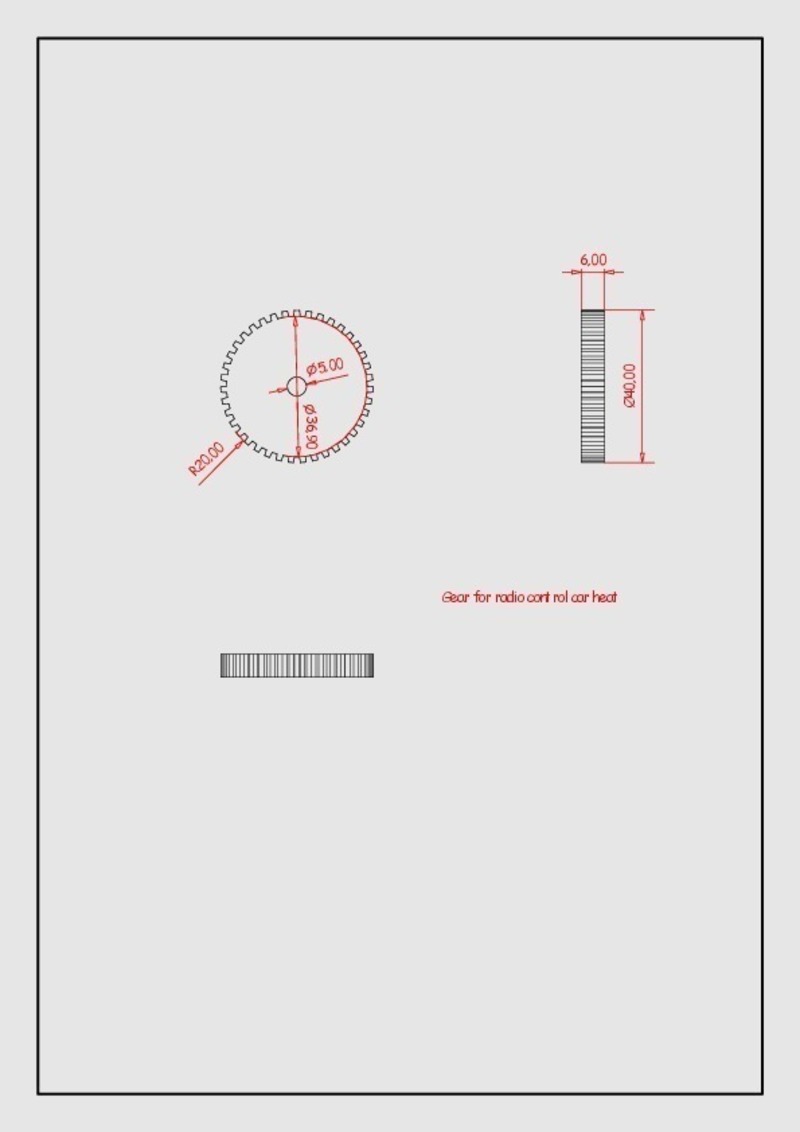 Gear for radio control car heat