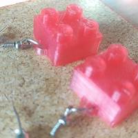 Small Lego Earrings Small 3D Printing 112340