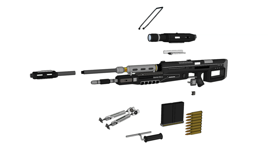 SRS 99 D Sniper Rifle - Halo 3D Print 113206