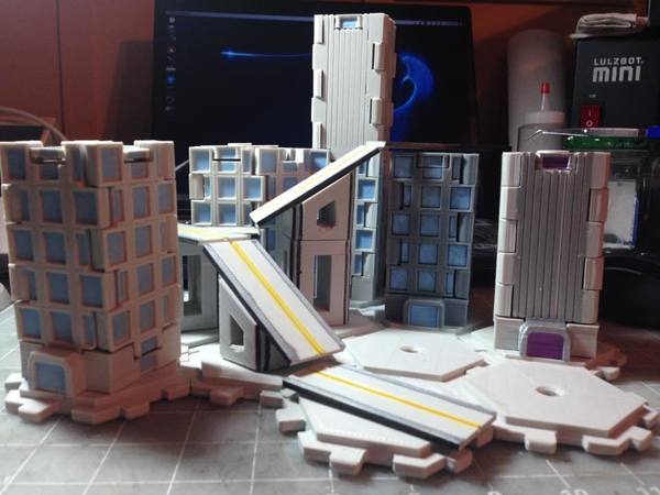 Medium Mech City: City Play Set 3D Printing 113227
