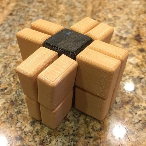 Cornerless Split Domino Puzzle 3D Print 113349