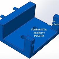 Small Pan&Tilt Servo Bracket Kit for Futaba HS-65HB Mini Servo 3D Printing 113562