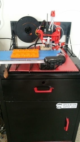 wood base printer mount