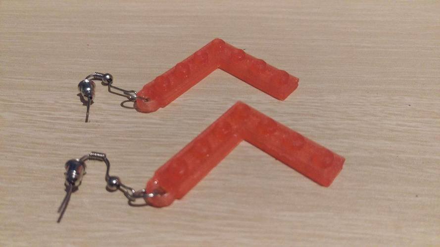 Lego Earrings V5 3D Print 113892