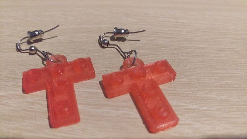 Lego T Earrings