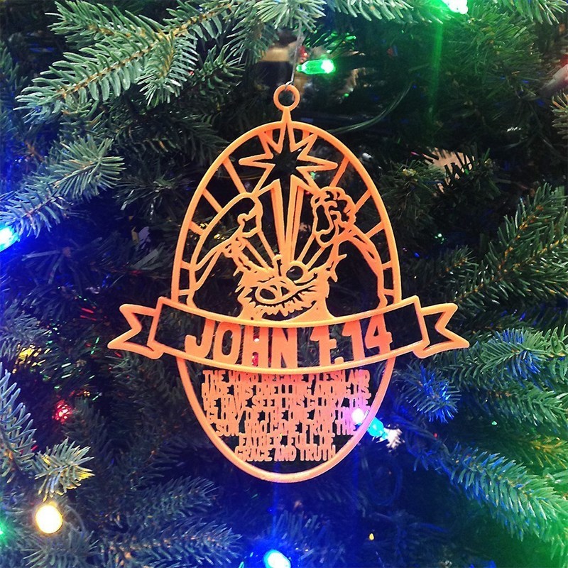 Christmas Ornament John 1:14 Oval Design