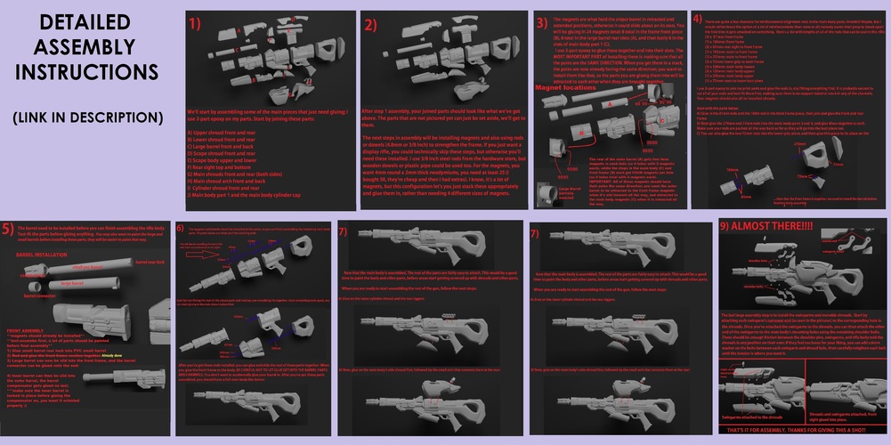 Widowmaker's Widow's Kiss Collapsible Sniper Rifle (Overwatch) 3D Print 114272