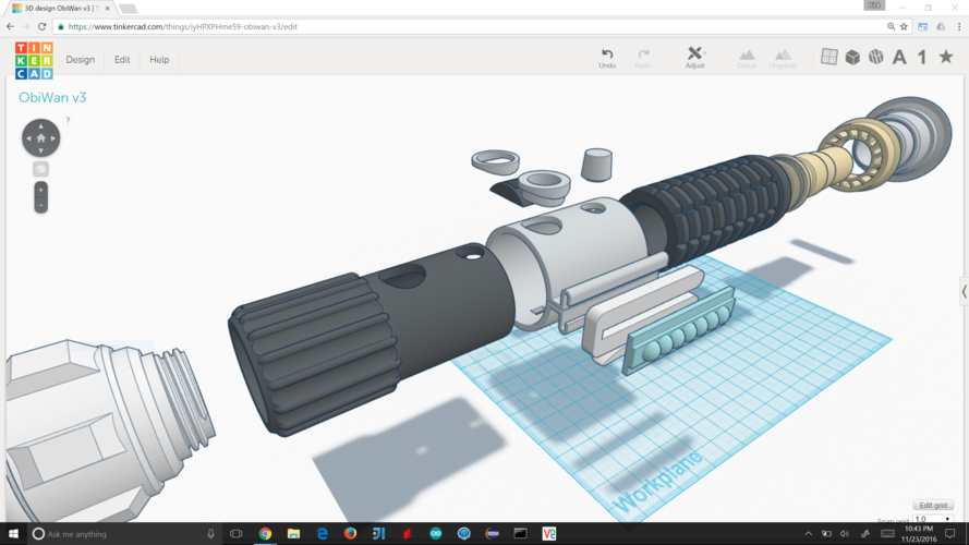 Obi Wan Hilt 3D Print 114326