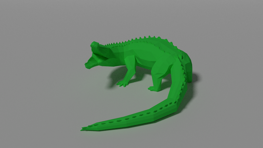 crocodile low-poly  model 3D Print 115150