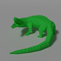 Small crocodile low-poly  model 3D Printing 115150