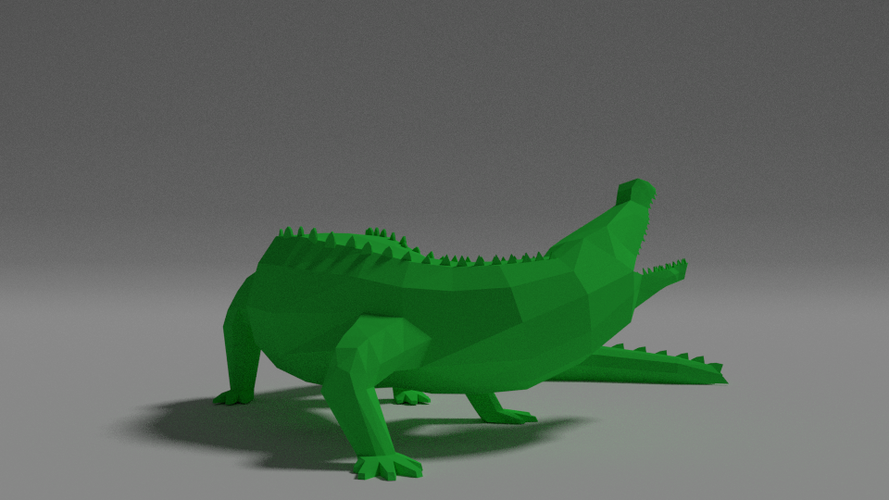 crocodile low-poly  model 3D Print 115152