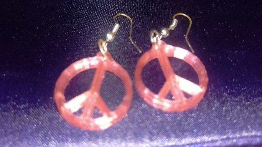 Peace Earrings 3D Print 115273