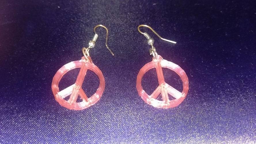 Peace Earrings 3D Print 115275