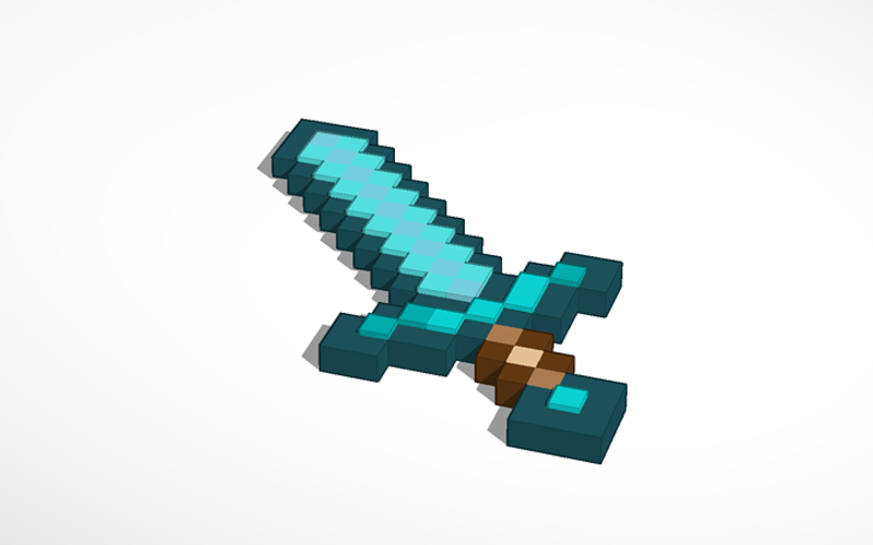 STL file minecraft diamond sword/ Minecraft Diamond sword 💎・3D printer  model to download・Cults