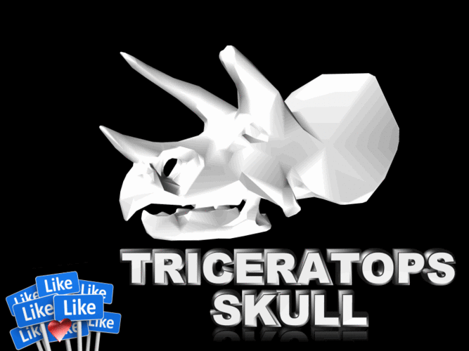 Triceratops Skull 3D Print 115726