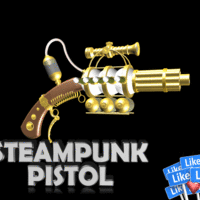 Small Steampunk Theater Prop Pistol (Cosplay) 3D Printing 115795