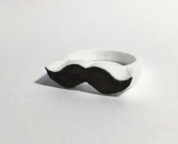 Mustache Ring 3D Print 116064