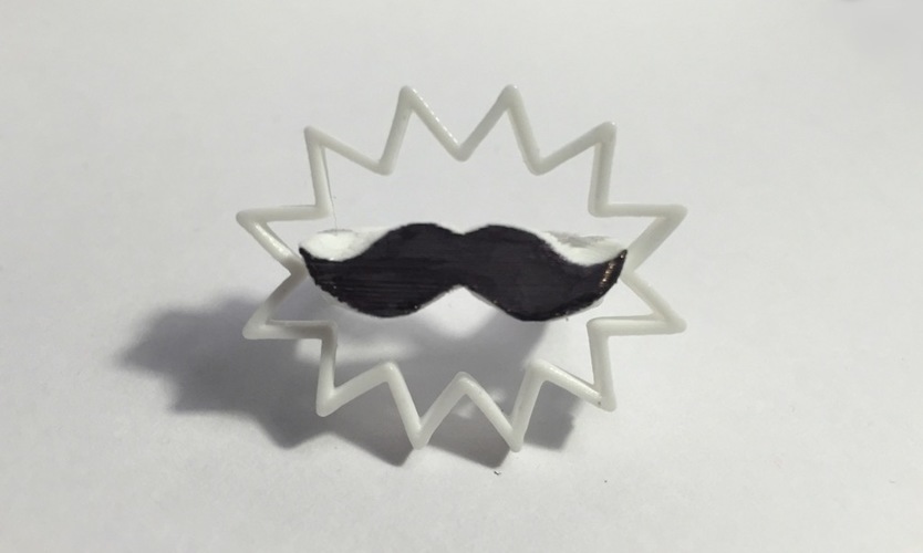 Mustache Ring 3D Print 116065