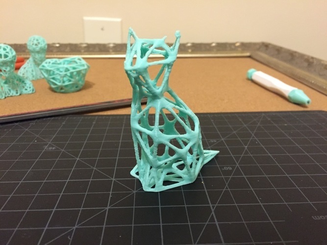 Sitting Cat Voronoi 3D Print 116088