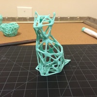 Small Sitting Cat Voronoi 3D Printing 116088