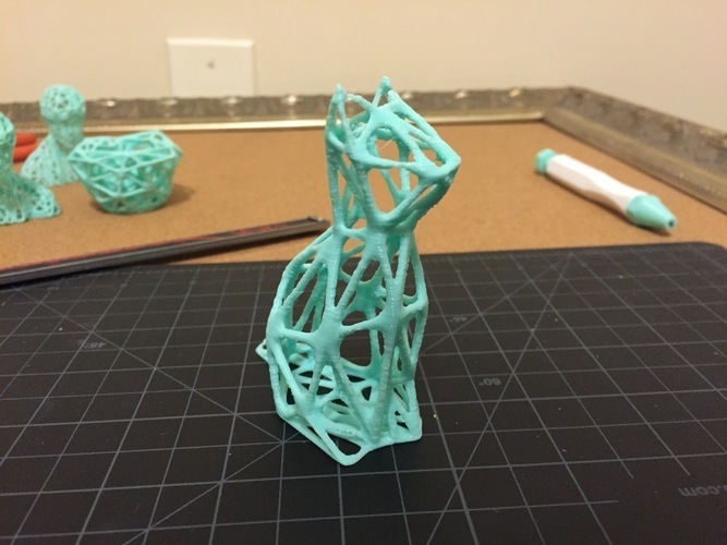 Sitting Cat Voronoi 3D Print 116089