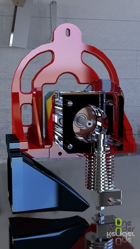 TAZ5 E3D Titan Mount Remixed with stronger back and heat insert  3D Print 116174