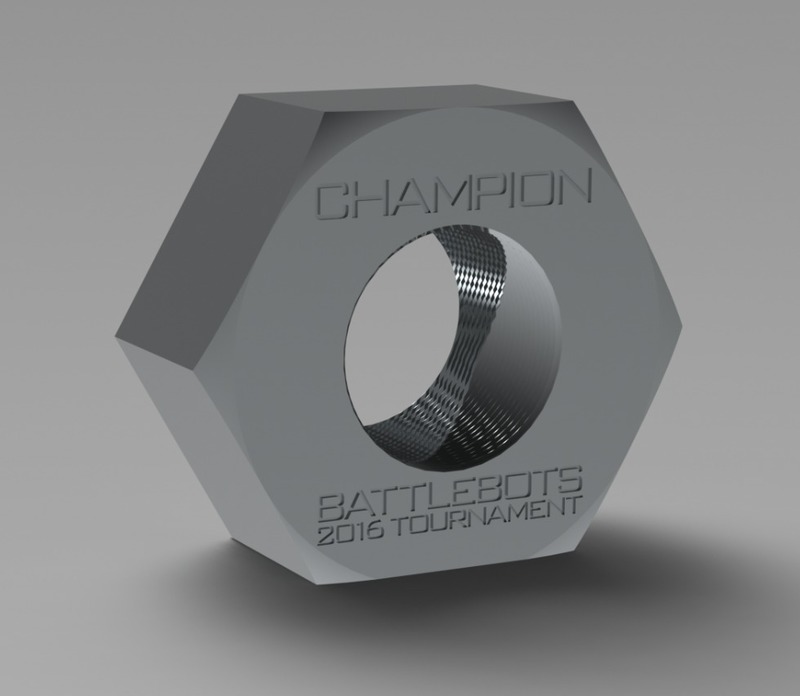 Battlebots Trophy Giant Nut 2016