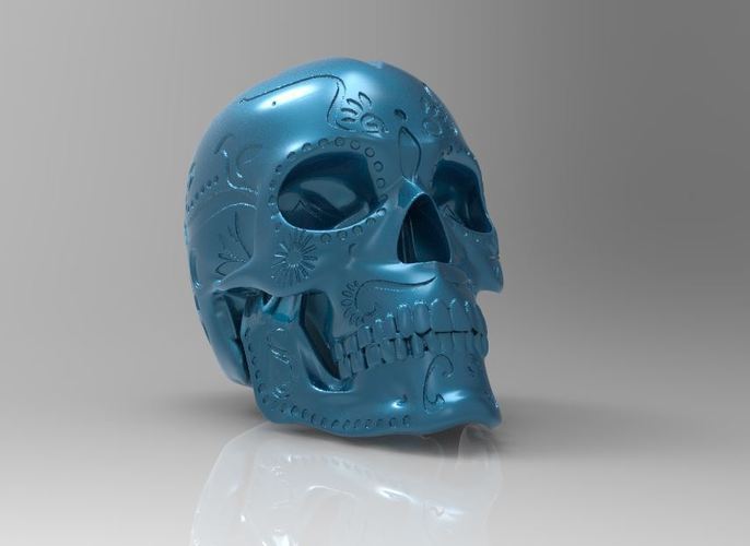 SUGAR SKULL (UPDATED) Added new file 12-1-16 3D Print 116725