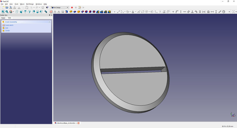 28mm Round Base with 2mm x 25mm Slot