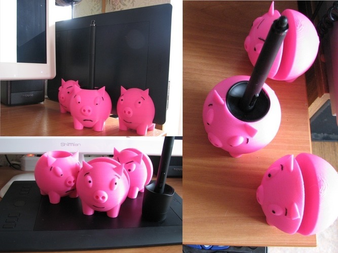 Wacom Intuos Pro stand "Three piggies" 3D Print 117017