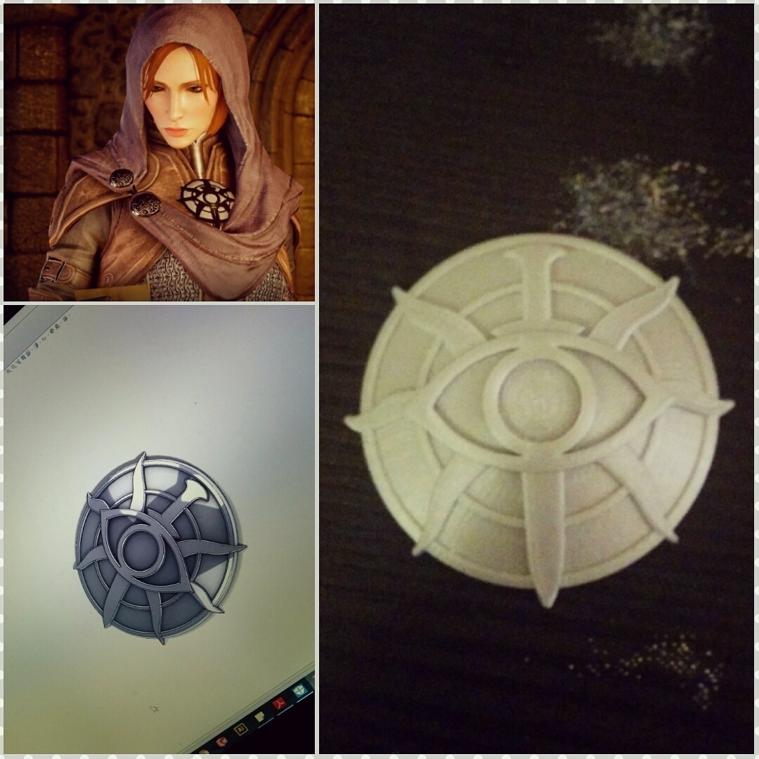 3D Printed Dragon age inquisition insignia by Miss Messy Mia | Pinshape