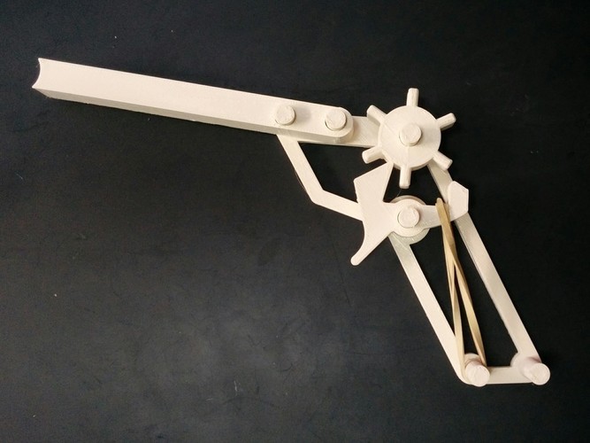 Rubber band gun - no screws required 3D Print 117330