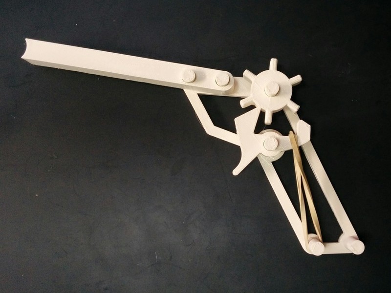 Rubber band gun - no screws required