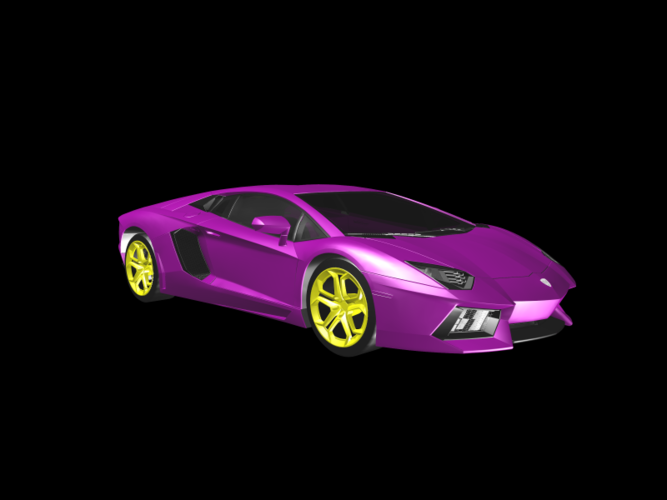 Purple Lamborghini 3D Print 117541