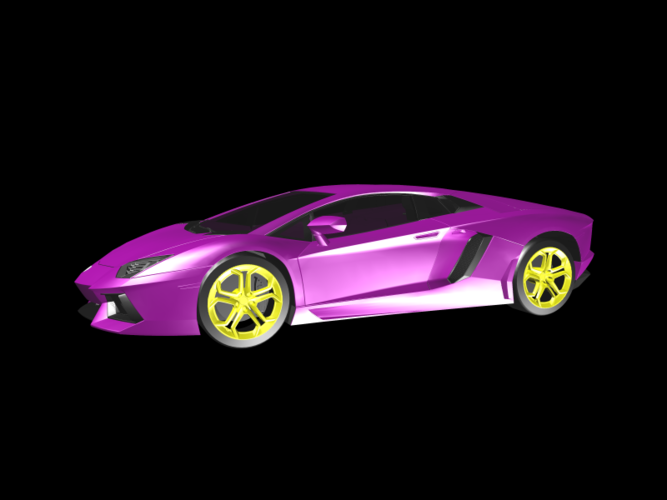 Purple Lamborghini 3D Print 117542