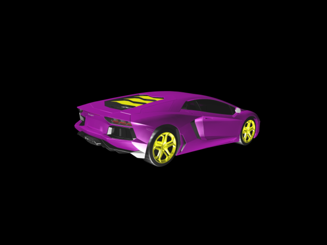 Purple Lamborghini 3D Print 117543