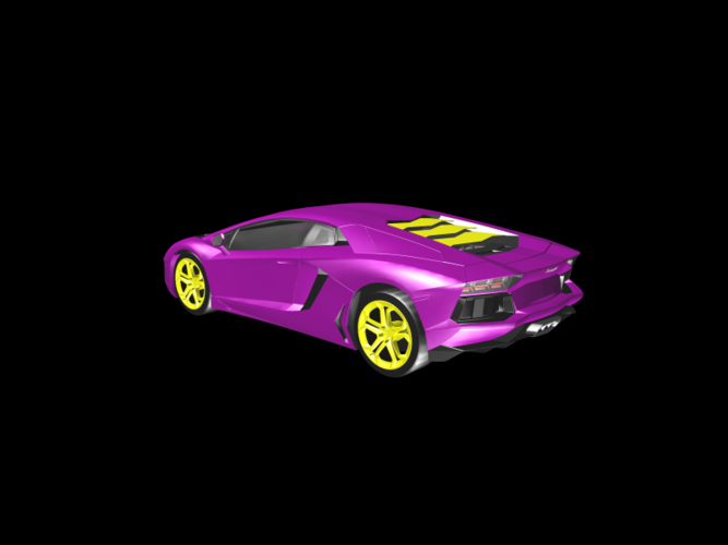 Purple Lamborghini 3D Print 117544
