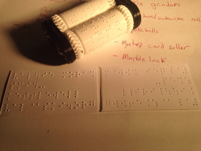 Braille Business Card Roller  3D Print 117688