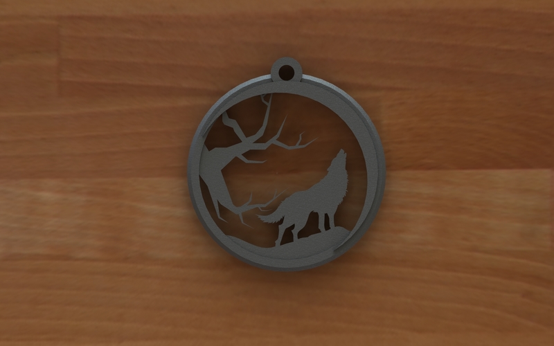 Wolf keychain 3D Print 117802